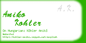 aniko kohler business card